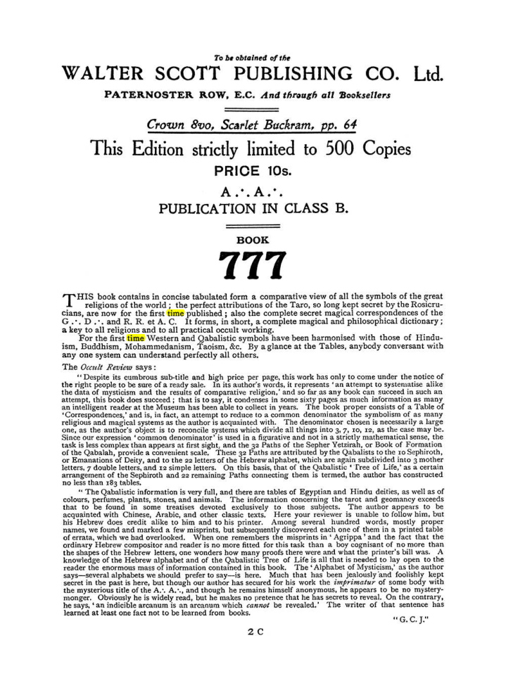 Original scan of The Equinox (Volume I, Number I), PDF page 410