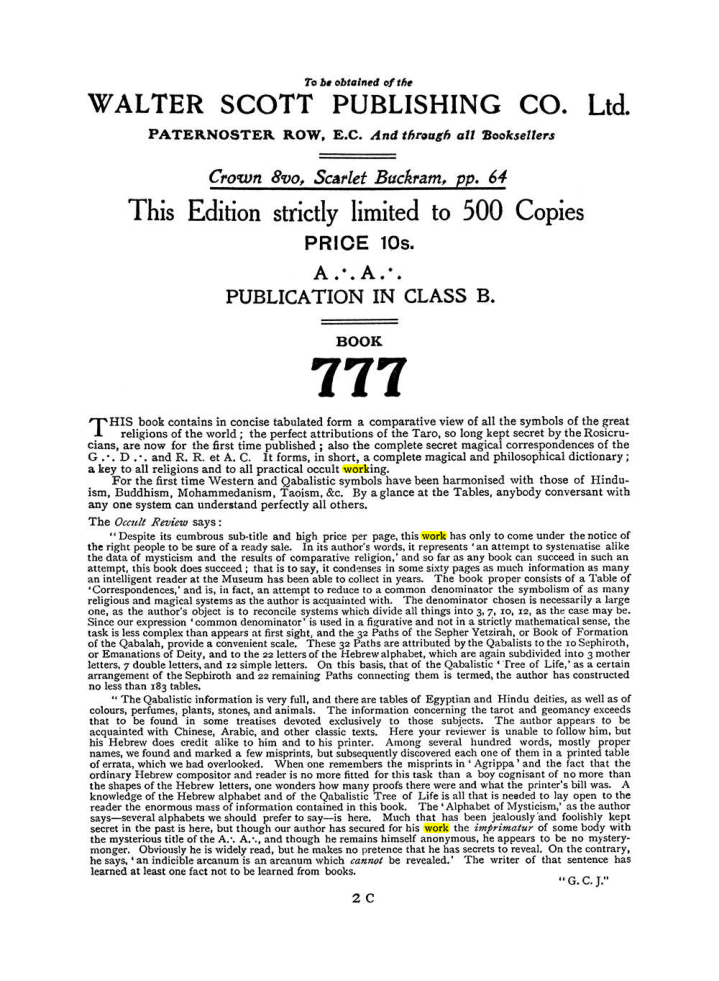 Original scan of The Equinox (Volume I, Number I), PDF page 410