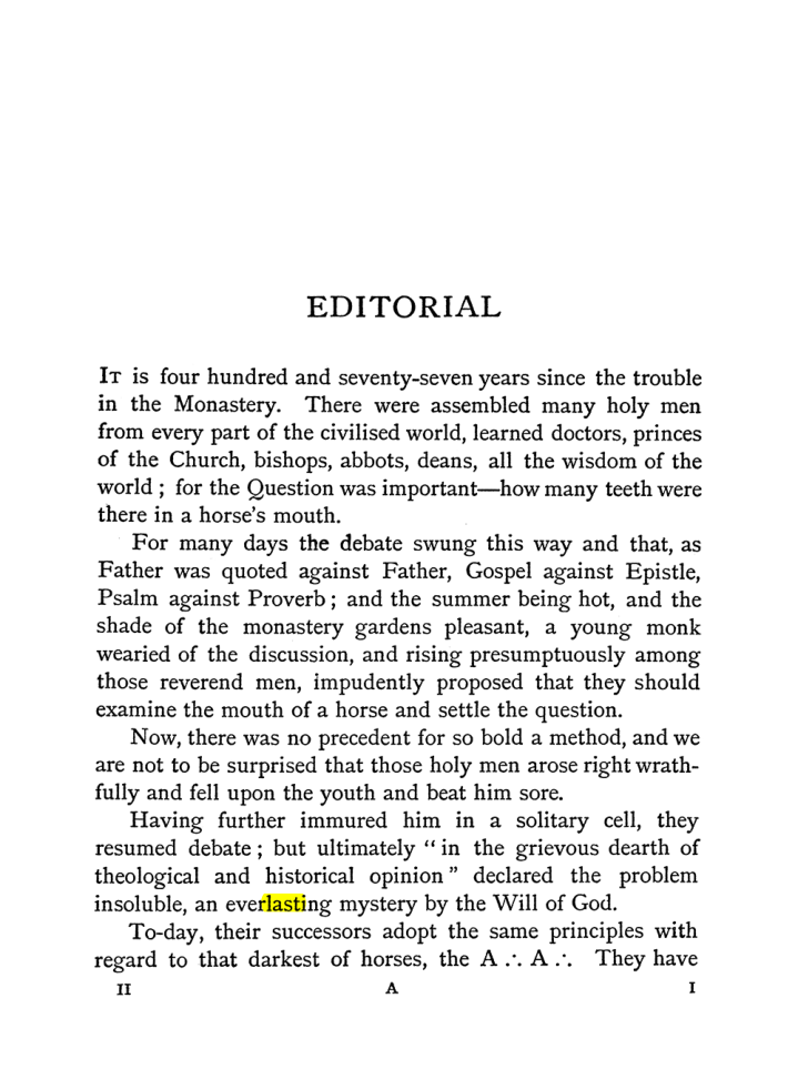 Original scan of The Equinox (Volume I, Number I), PDF page 9