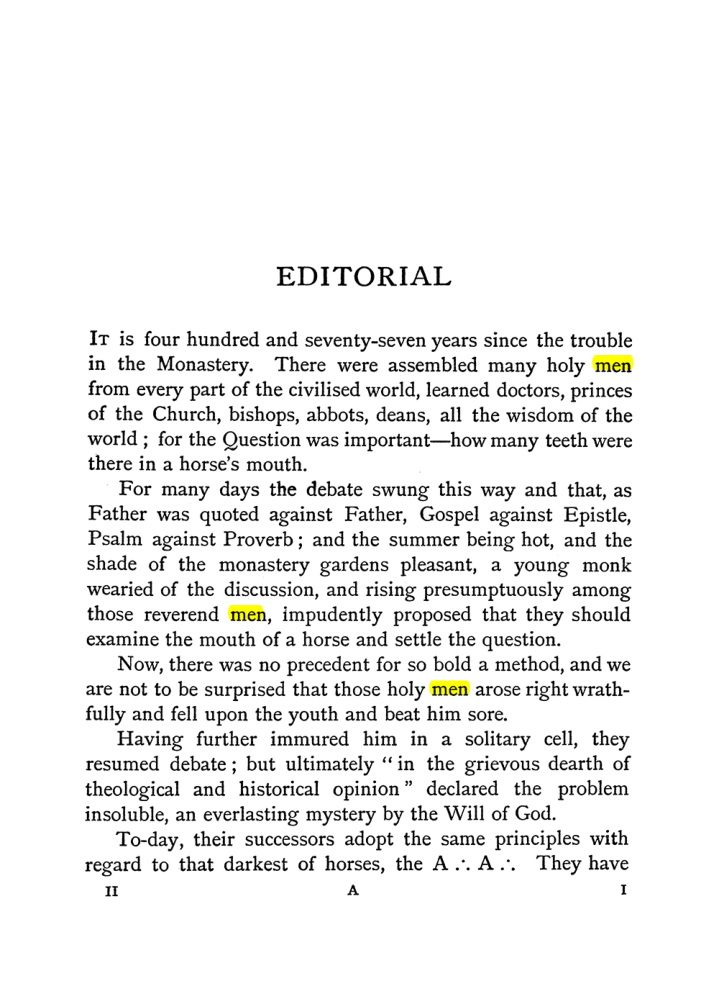 Original scan of The Equinox (Volume I, Number I), PDF page 9