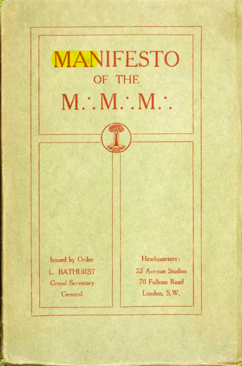 Original scan of Manifesto of the M.M.M., PDF page 1