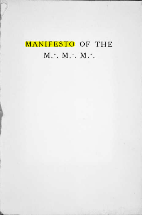 Original scan of Manifesto of the M.M.M., PDF page 2