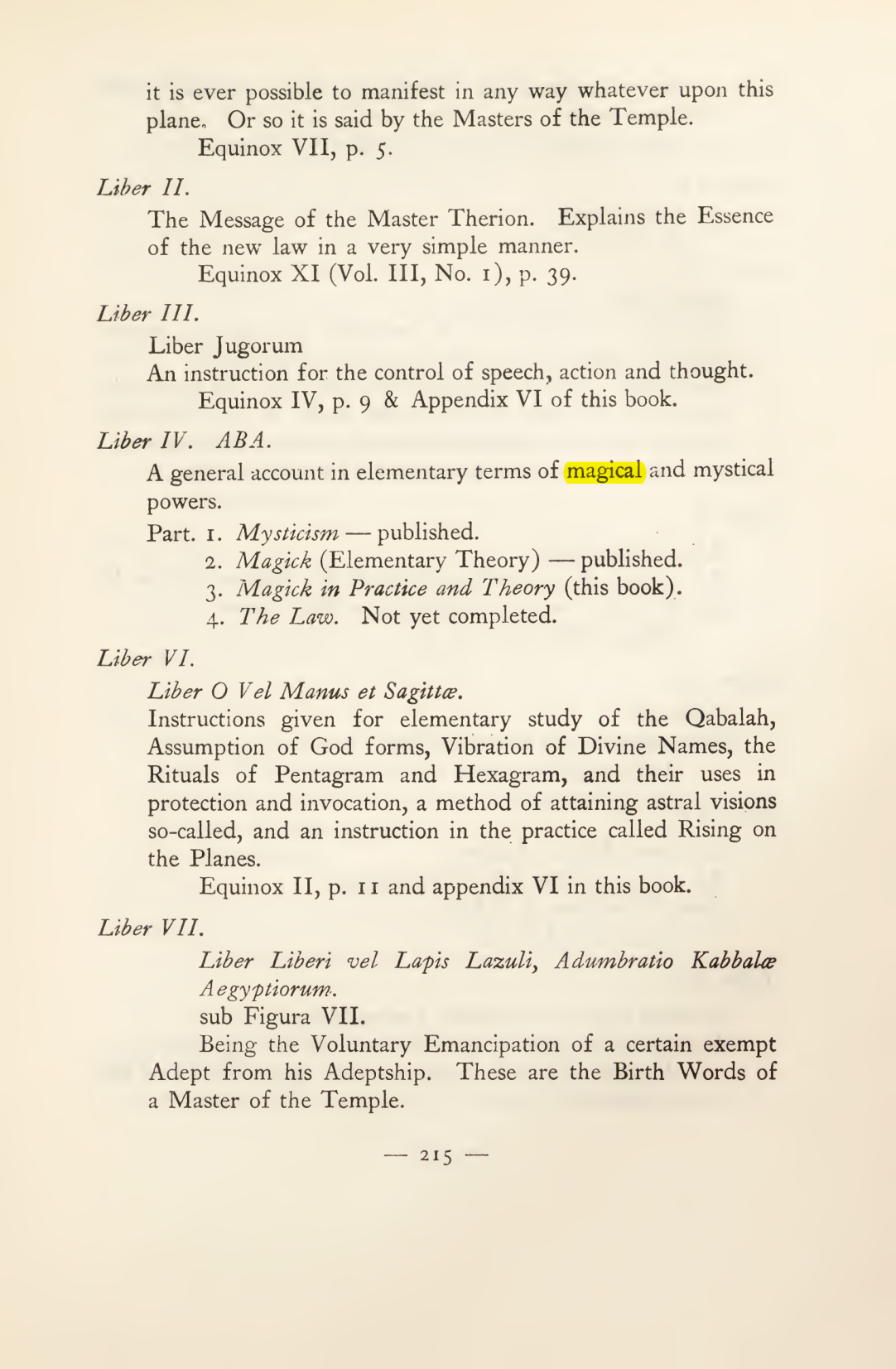 Original scan of Magick in Theory and Practice (Section 3), PDF page 11