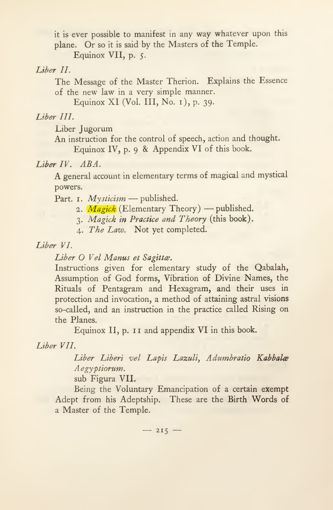 Original scan of Magick in Theory and Practice (Section 3), PDF page 11