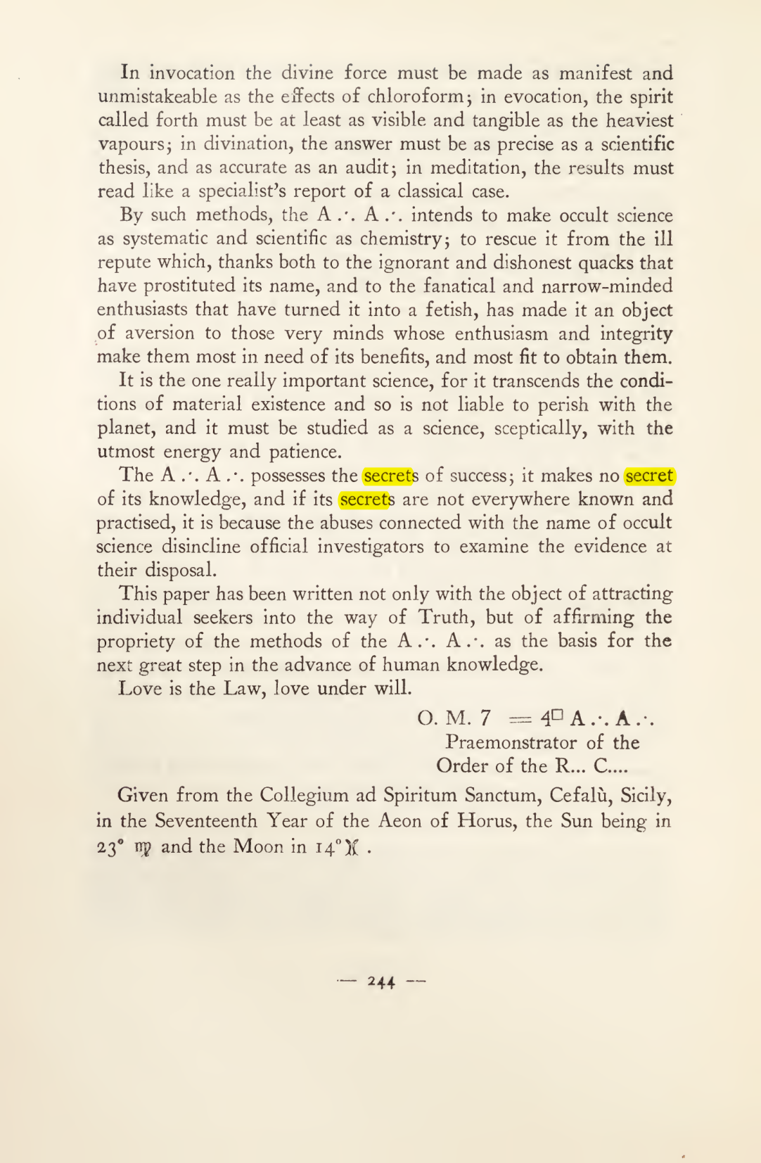 Original scan of Magick in Theory and Practice (Section 3), PDF page 40