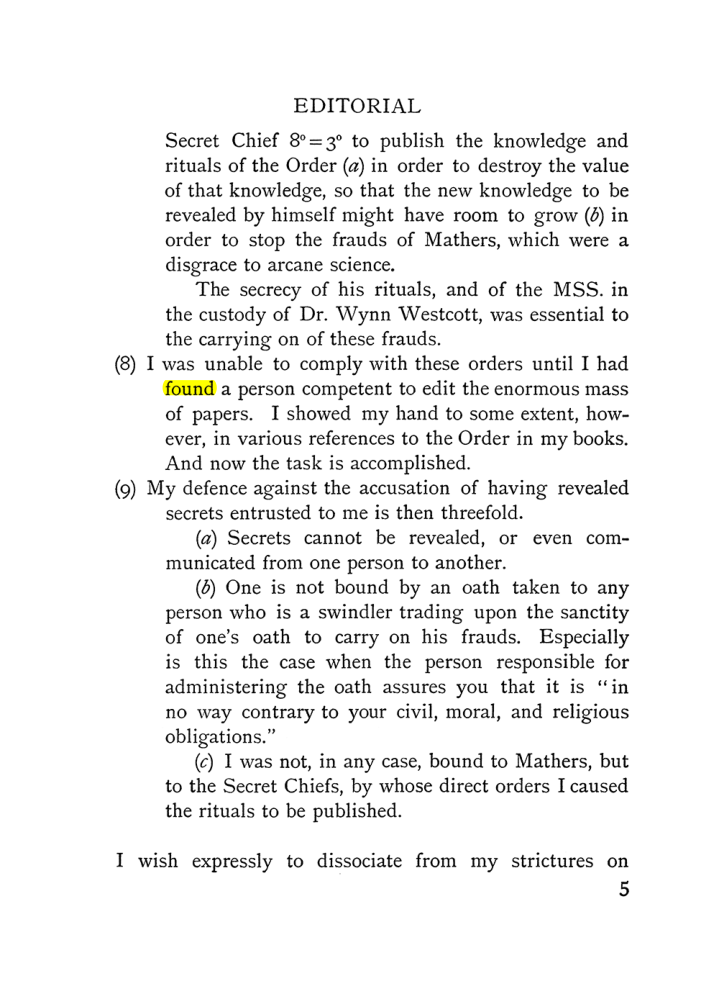 Original scan of The Equinox (Volume I, Number IV), PDF page 15