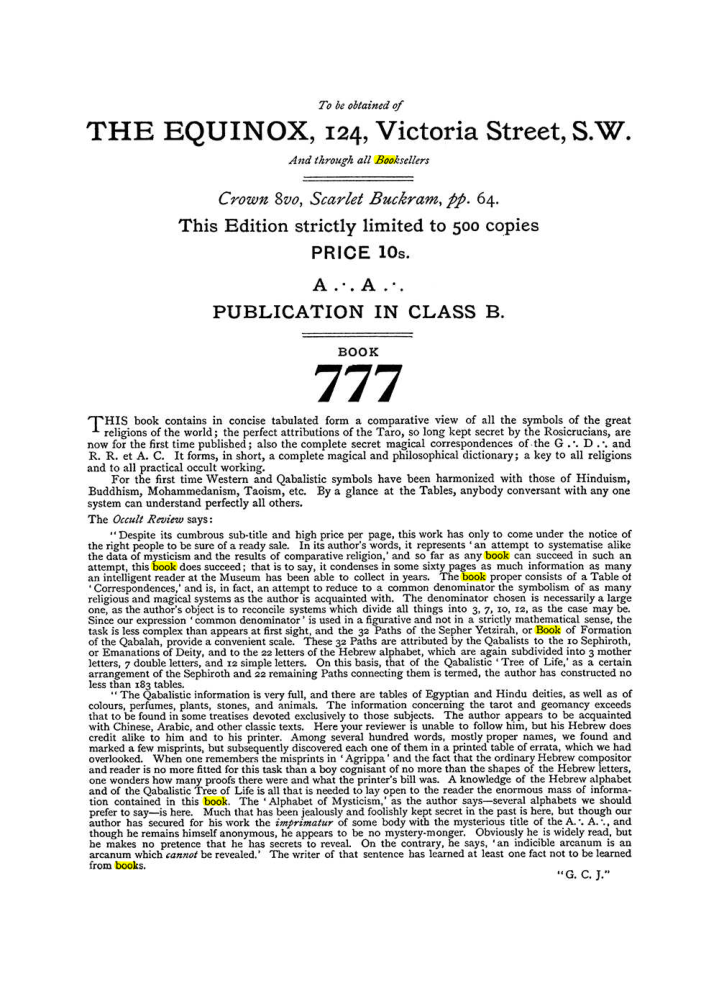 Original scan of The Equinox (Volume I, Number IV), PDF page 492