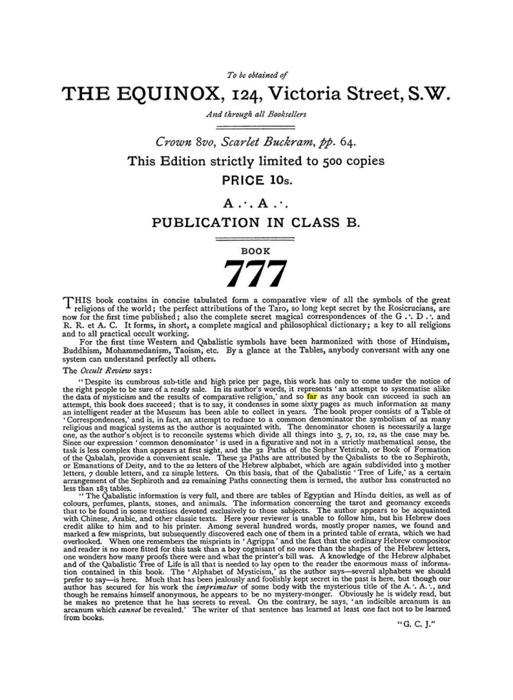 Original scan of The Equinox (Volume I, Number IV), PDF page 492