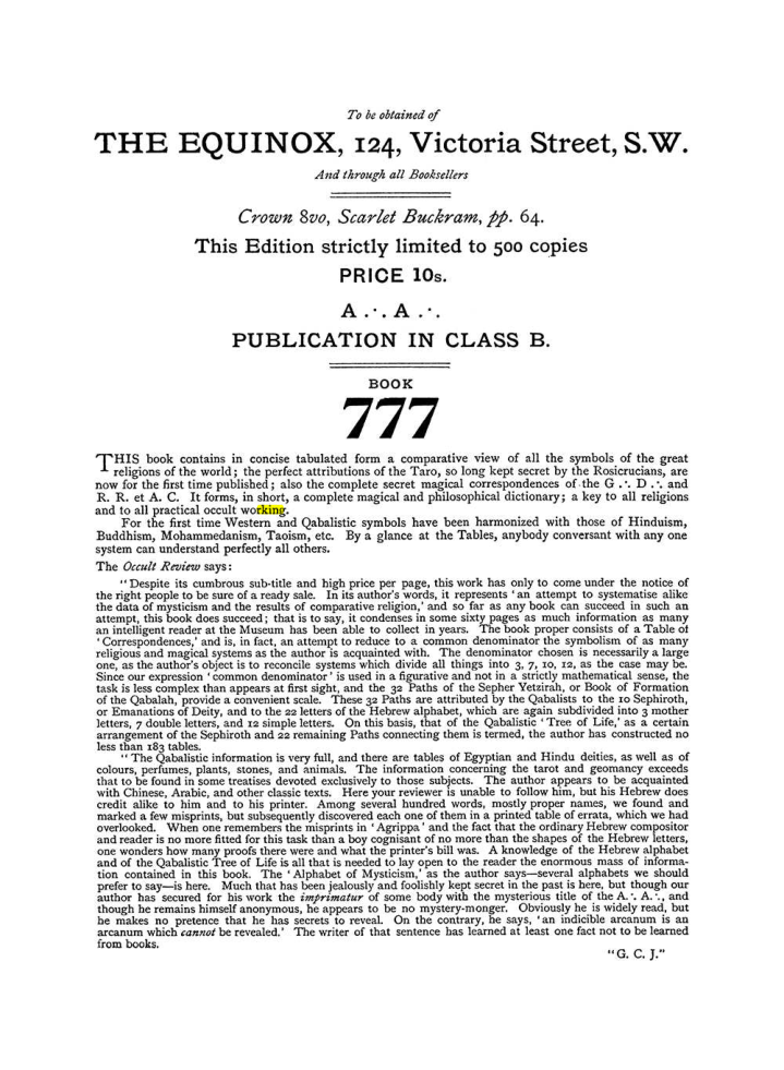 Original scan of The Equinox (Volume I, Number IV), PDF page 492