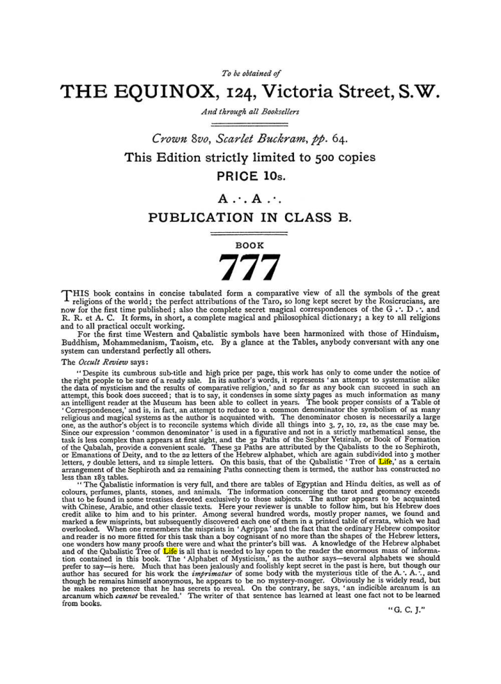 Original scan of The Equinox (Volume I, Number IV), PDF page 492