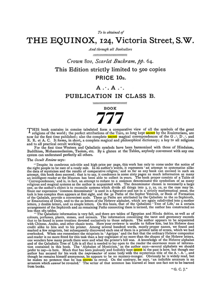 Original scan of The Equinox (Volume I, Number IV), PDF page 492