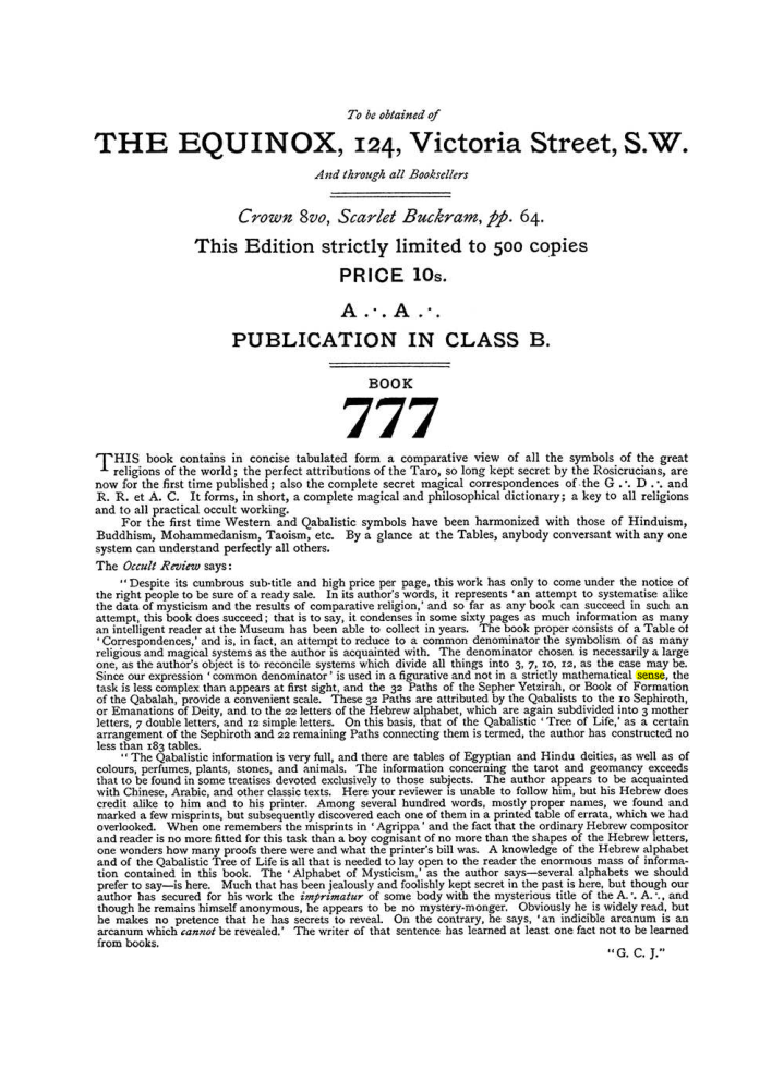Original scan of The Equinox (Volume I, Number IV), PDF page 492
