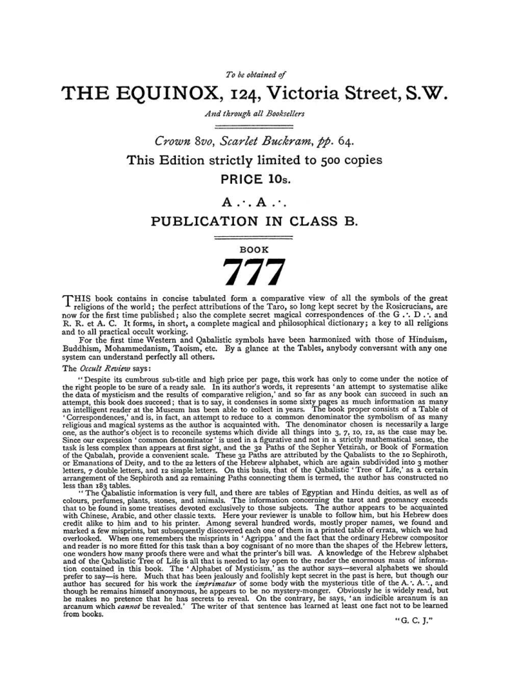Original scan of The Equinox (Volume I, Number IV), PDF page 492