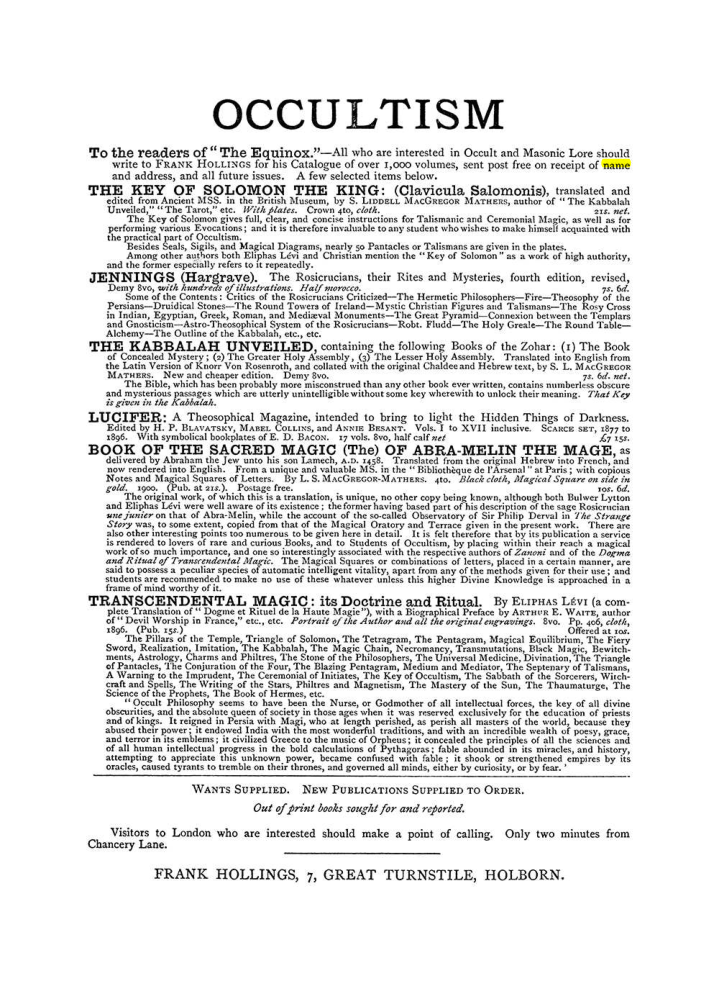 Original scan of The Equinox (Volume I, Number IV), PDF page 498