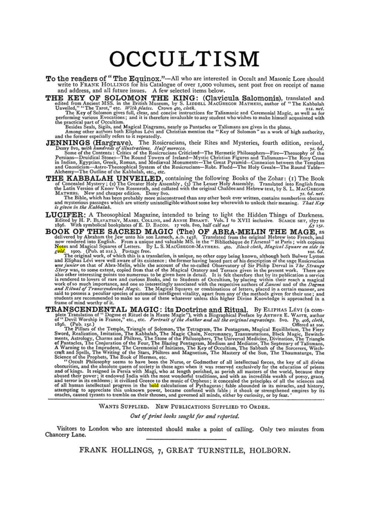 Original scan of The Equinox (Volume I, Number IV), PDF page 498