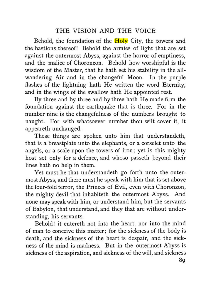 Original scan of The Vision and the Voice, PDF page 91