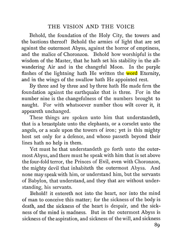 Original scan of The Vision and the Voice, PDF page 91