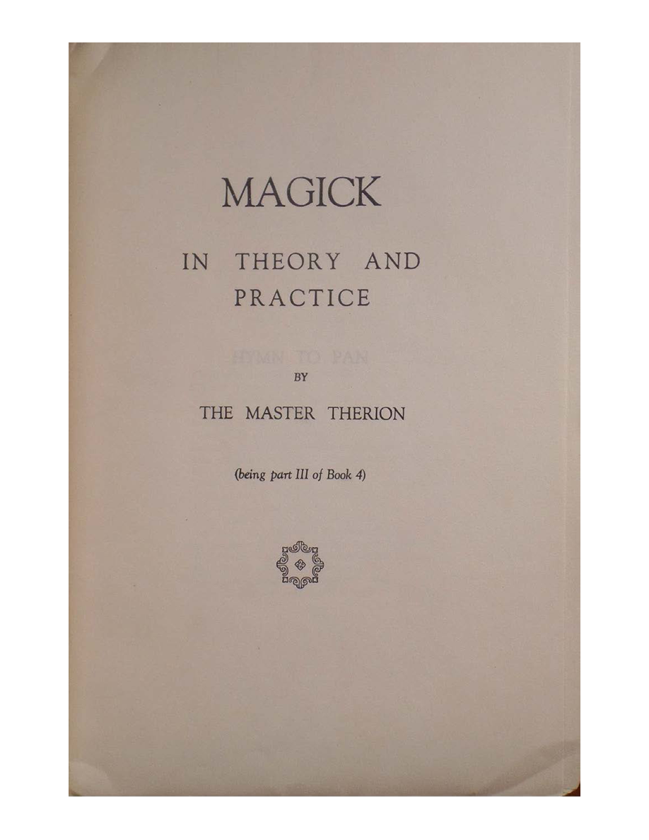 Original scan of Magick in Theory and Practice (Section 1), PDF page 5