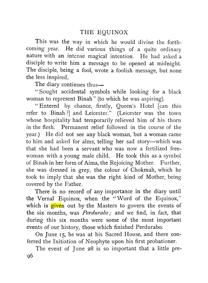 Original scan of The Equinox (Volume I, Number IX), PDF page 136