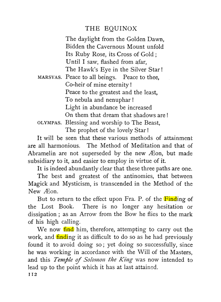 Original scan of The Equinox (Volume I, Number IX), PDF page 152