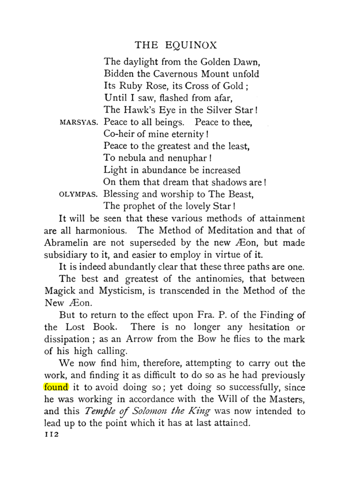 Original scan of The Equinox (Volume I, Number IX), PDF page 152