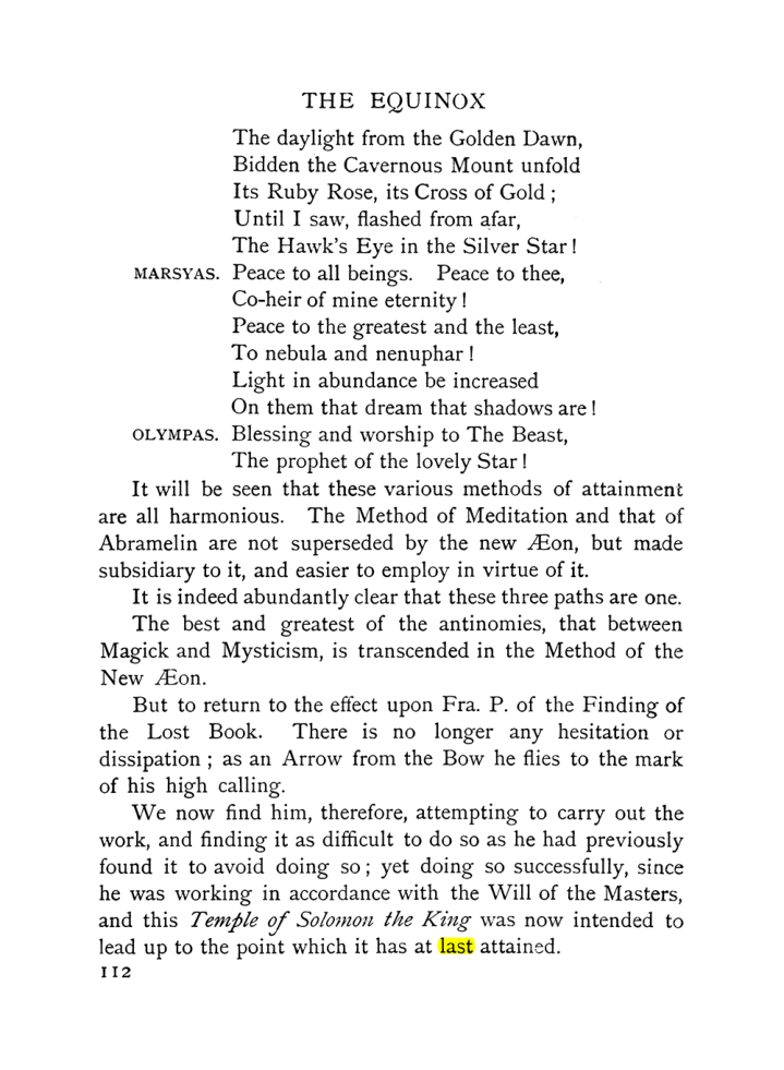 Original scan of The Equinox (Volume I, Number IX), PDF page 152