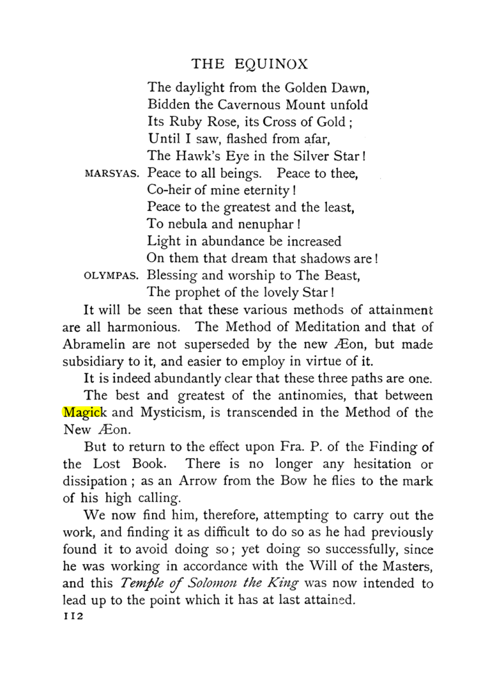 Original scan of The Equinox (Volume I, Number IX), PDF page 152