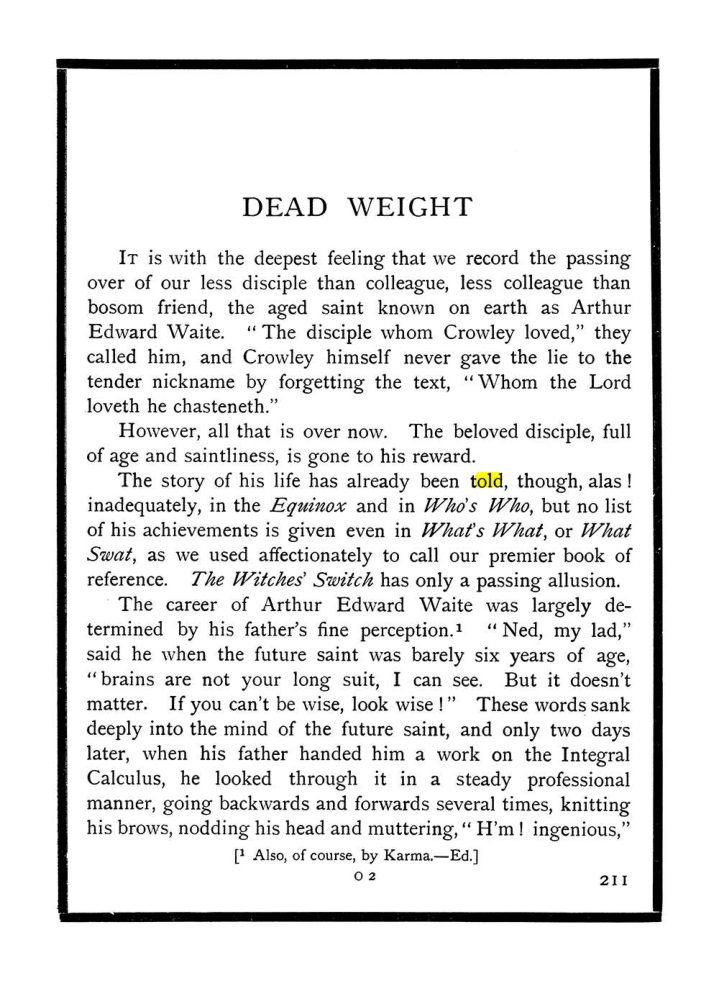 Original scan of The Equinox (Volume I, Number IX), PDF page 249