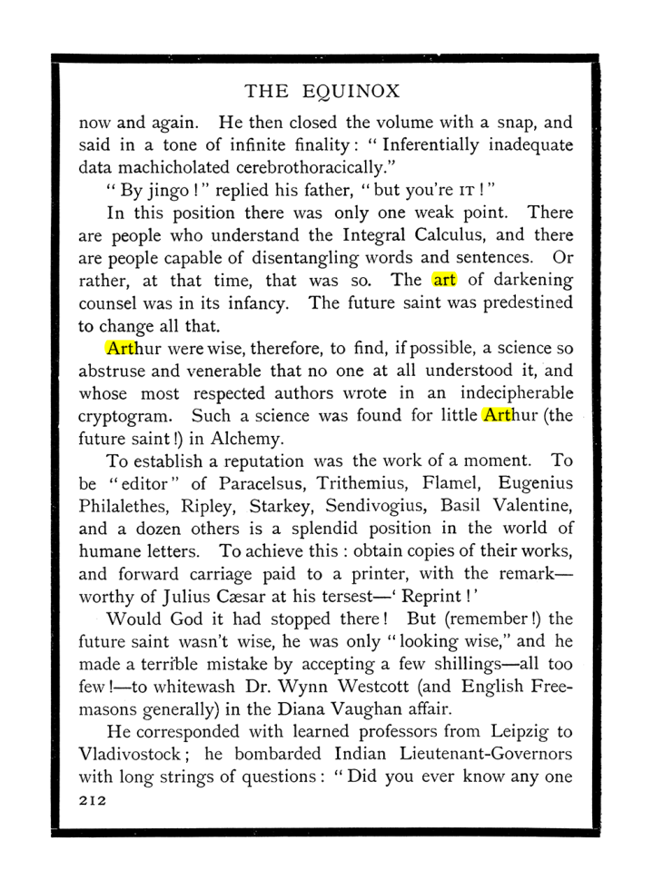 Original scan of The Equinox (Volume I, Number IX), PDF page 250