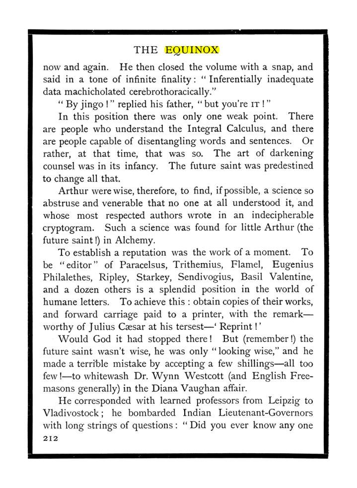 Original scan of The Equinox (Volume I, Number IX), PDF page 250