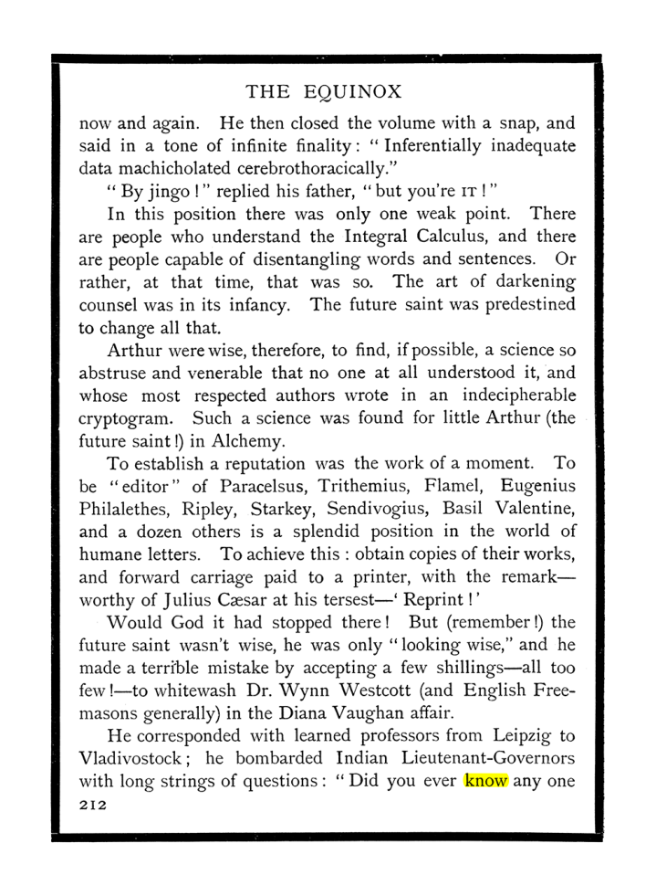 Original scan of The Equinox (Volume I, Number IX), PDF page 250