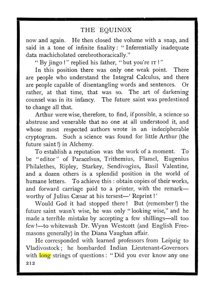 Original scan of The Equinox (Volume I, Number IX), PDF page 250