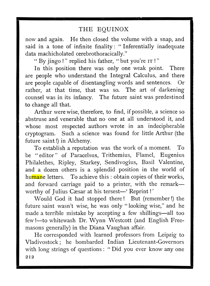 Original scan of The Equinox (Volume I, Number IX), PDF page 250