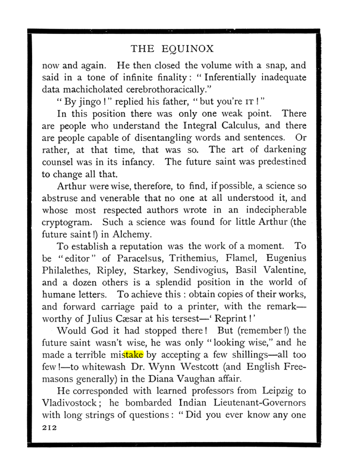 Original scan of The Equinox (Volume I, Number IX), PDF page 250