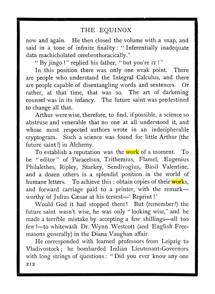Original scan of The Equinox (Volume I, Number IX), PDF page 250