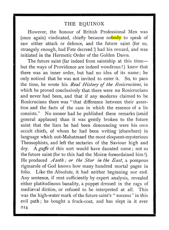 Original scan of The Equinox (Volume I, Number IX), PDF page 252