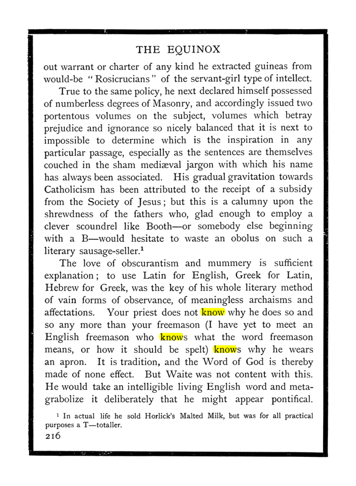 Original scan of The Equinox (Volume I, Number IX), PDF page 254