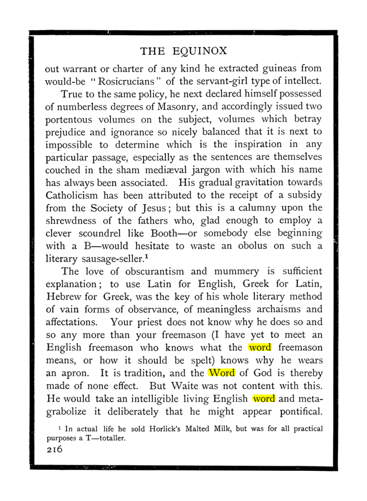 Original scan of The Equinox (Volume I, Number IX), PDF page 254