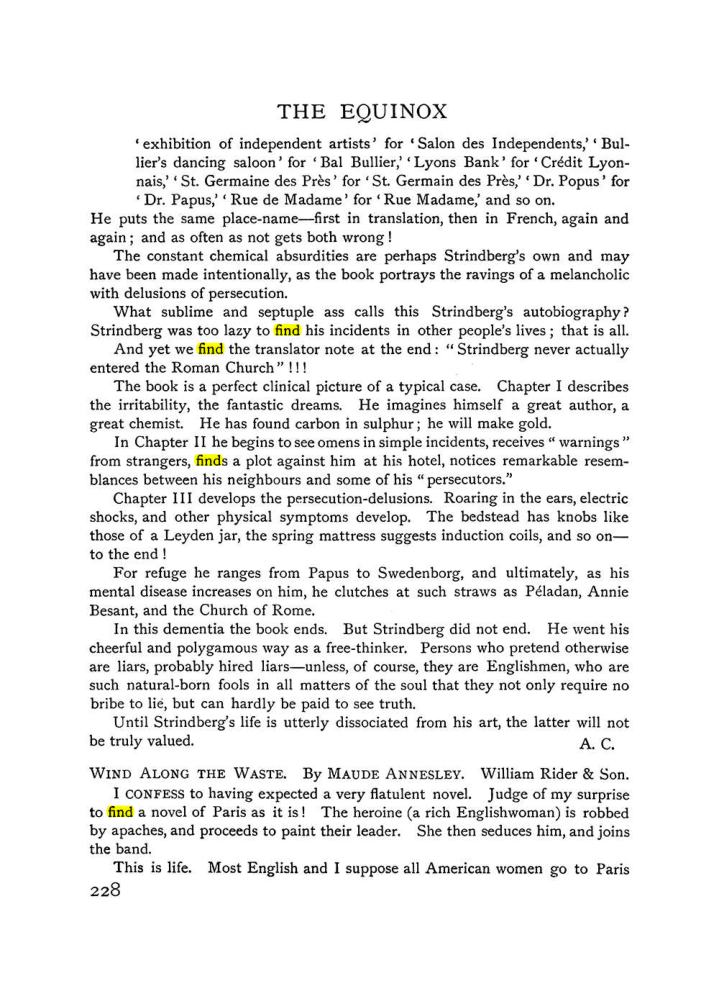 Original scan of The Equinox (Volume I, Number IX), PDF page 266