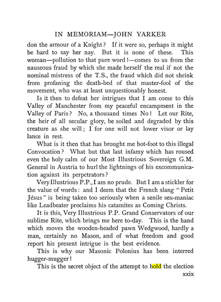 Original scan of The Equinox (Volume I, Number IX), PDF page 29