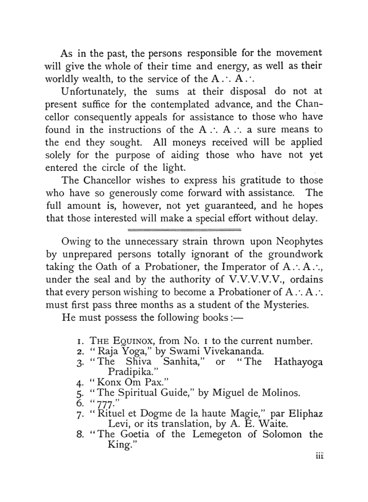 Original scan of The Equinox (Volume I, Number IX), PDF page 3
