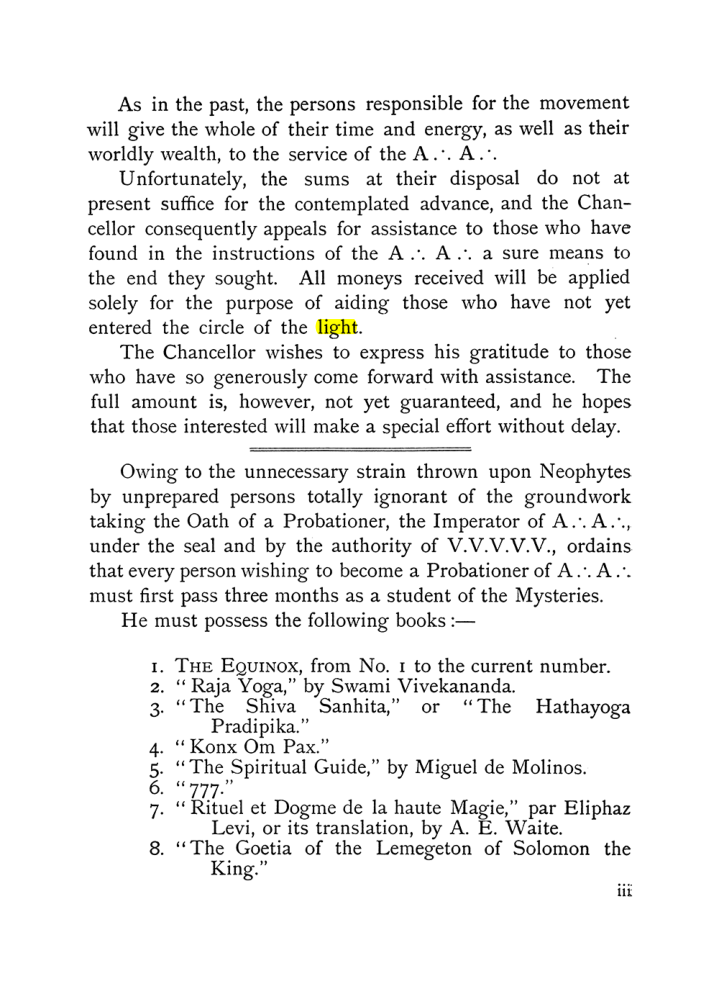 Original scan of The Equinox (Volume I, Number IX), PDF page 3