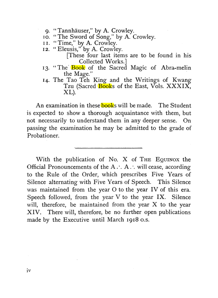 Original scan of The Equinox (Volume I, Number IX), PDF page 4
