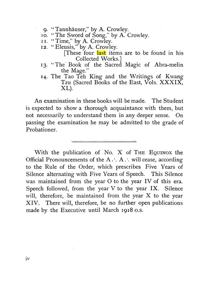 Original scan of The Equinox (Volume I, Number IX), PDF page 4