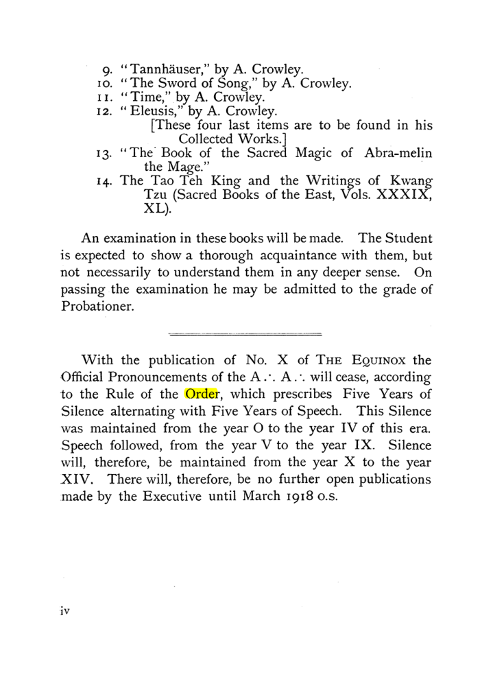 Original scan of The Equinox (Volume I, Number IX), PDF page 4