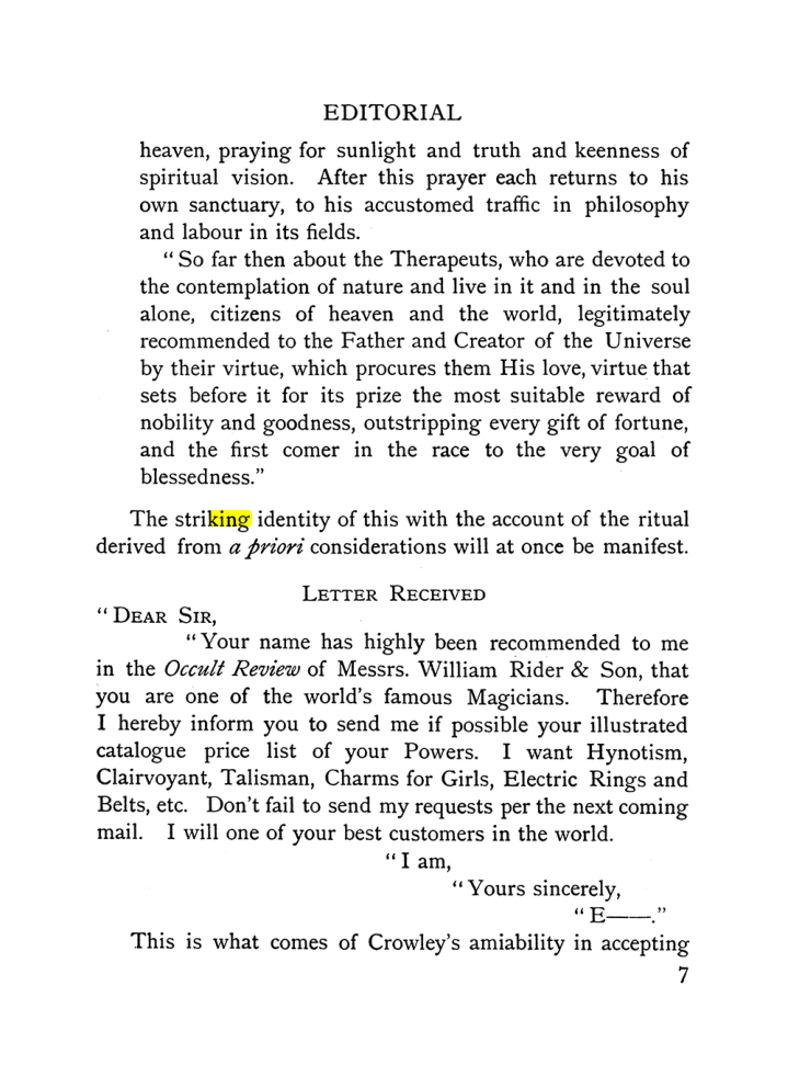Original scan of The Equinox (Volume I, Number IX), PDF page 47