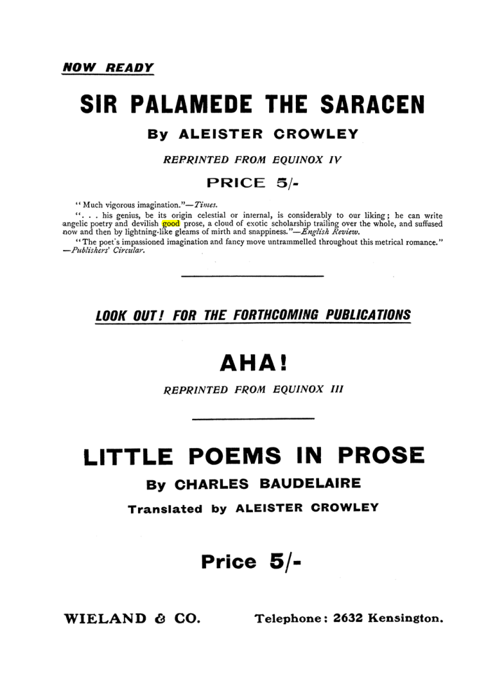 Original scan of The Equinox (Volume I, Number IX), PDF page 591