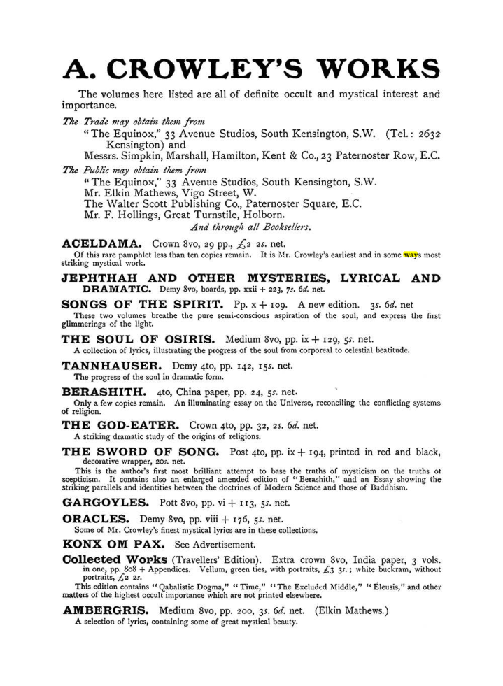 Original scan of The Equinox (Volume I, Number IX), PDF page 596