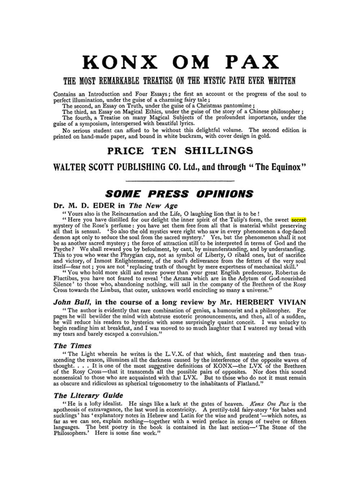 Original scan of The Equinox (Volume I, Number IX), PDF page 602