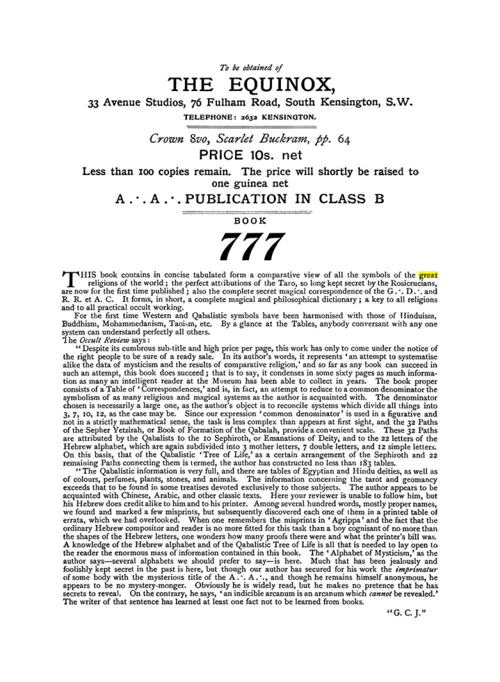 Original scan of The Equinox (Volume I, Number IX), PDF page 604